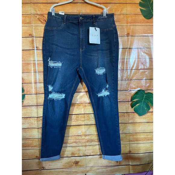 AP blue by aphrodite distressed skinny jeans size 3X - Picture 2 of 9